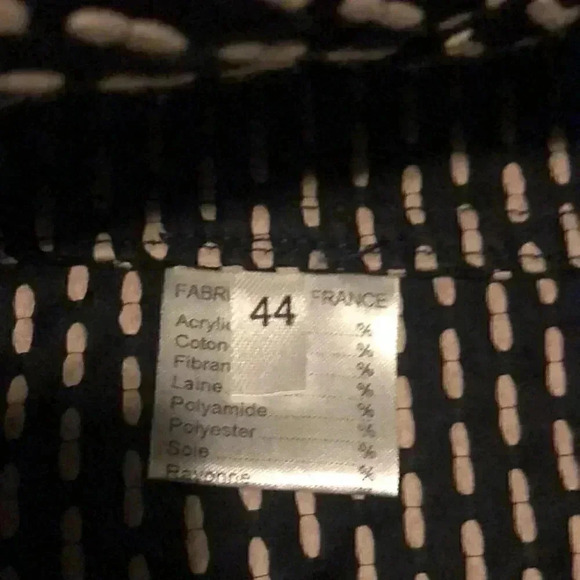 Vintage Carven classic stylish long sleeve polka dot navy 3 button blazer 44 - Picture 4 of 4